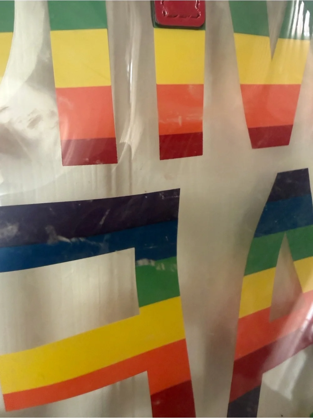 Michael Kors Clear Rainbow Logo Tote — Red Trim Pride Edition